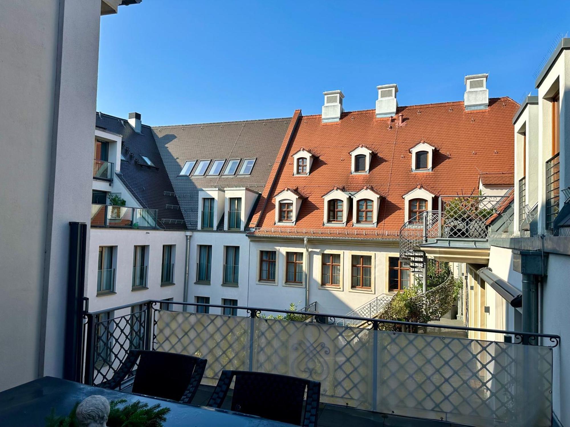 Luxus Suite Mit Einmaligem Blick Auf Die Frauenkirche Dresde Extérieur photo